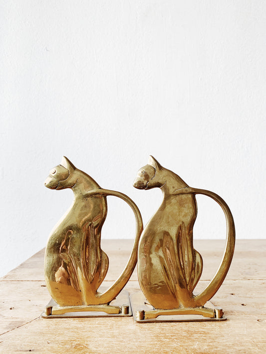 Mid Century Folding Brass Bookends