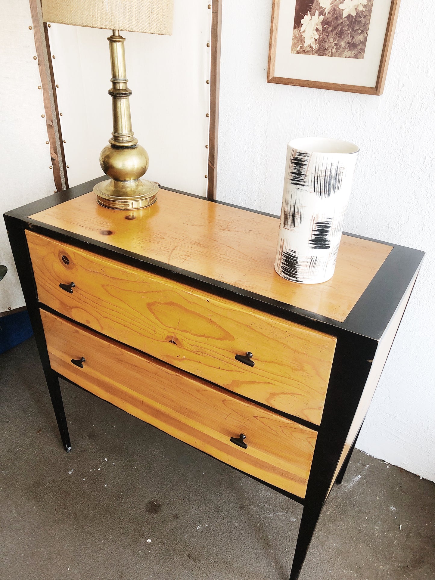 Vintage Metal and Wood Dresser / Buffet