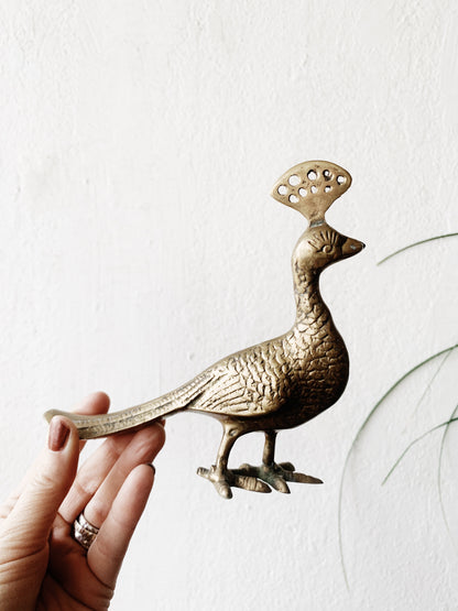 Vintage Brass Peacock