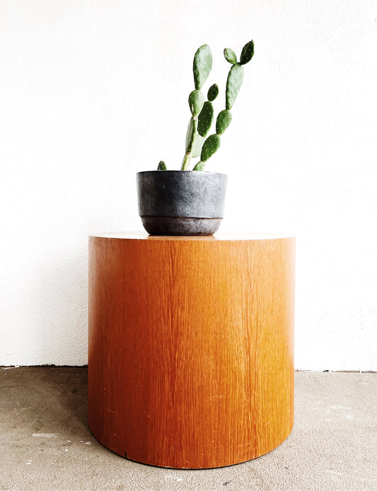 Vintage Cylinder Wood Table
