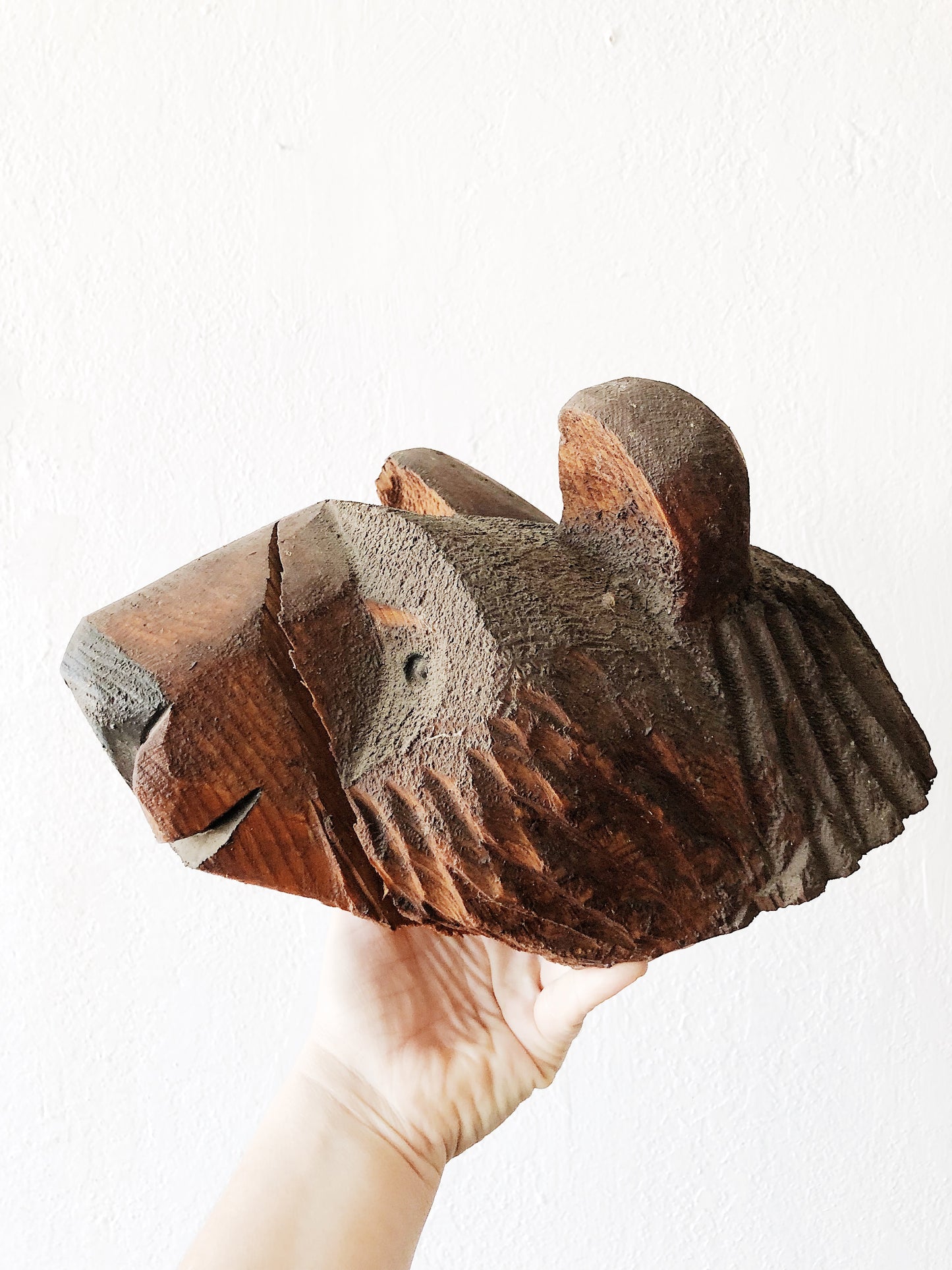 Hand Carved Bear Head