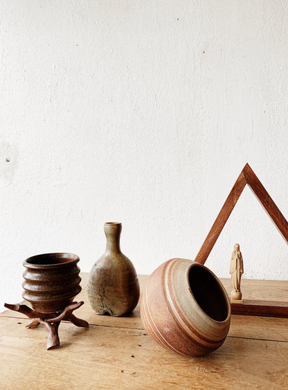 Ceramic Pot and Wood Stand