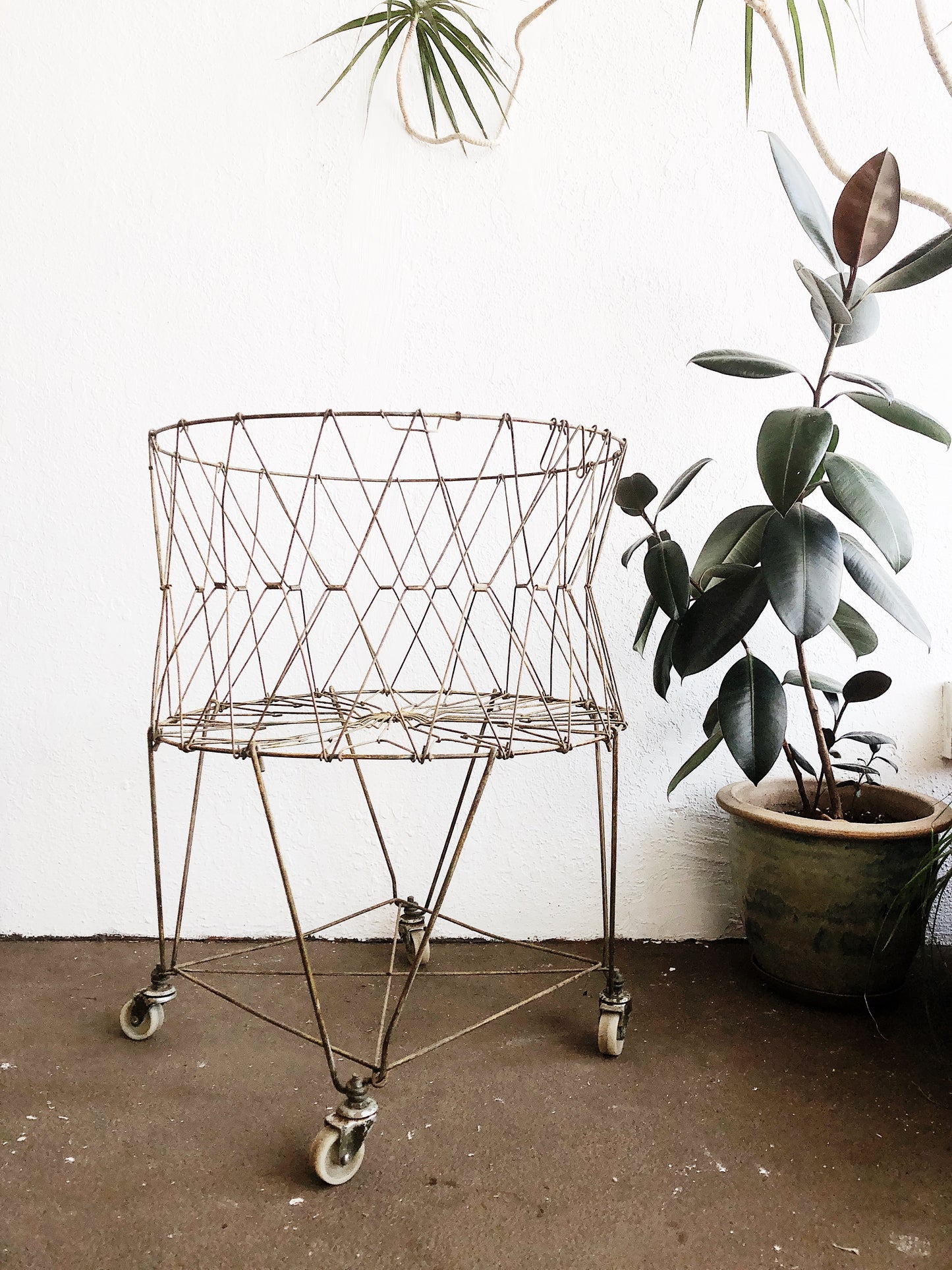 Antique Collapsible Wire Cart