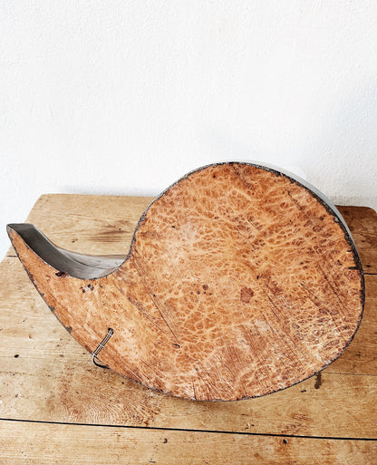 Handmade Burl Lamp with Original Shade