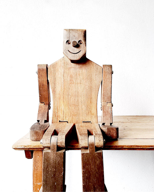 Vintage Posable Wooden Person