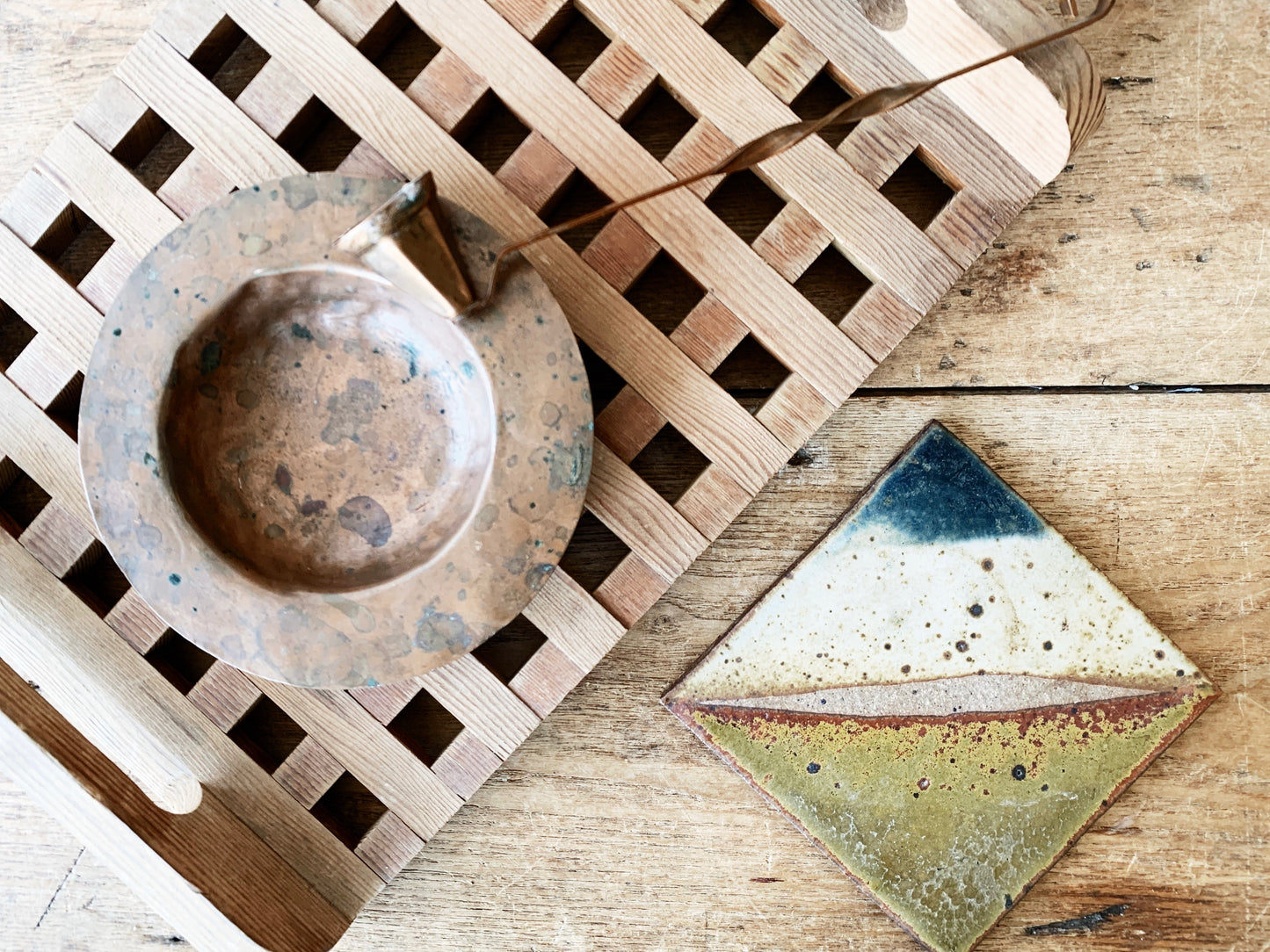 Handmade Wood Grid Tray