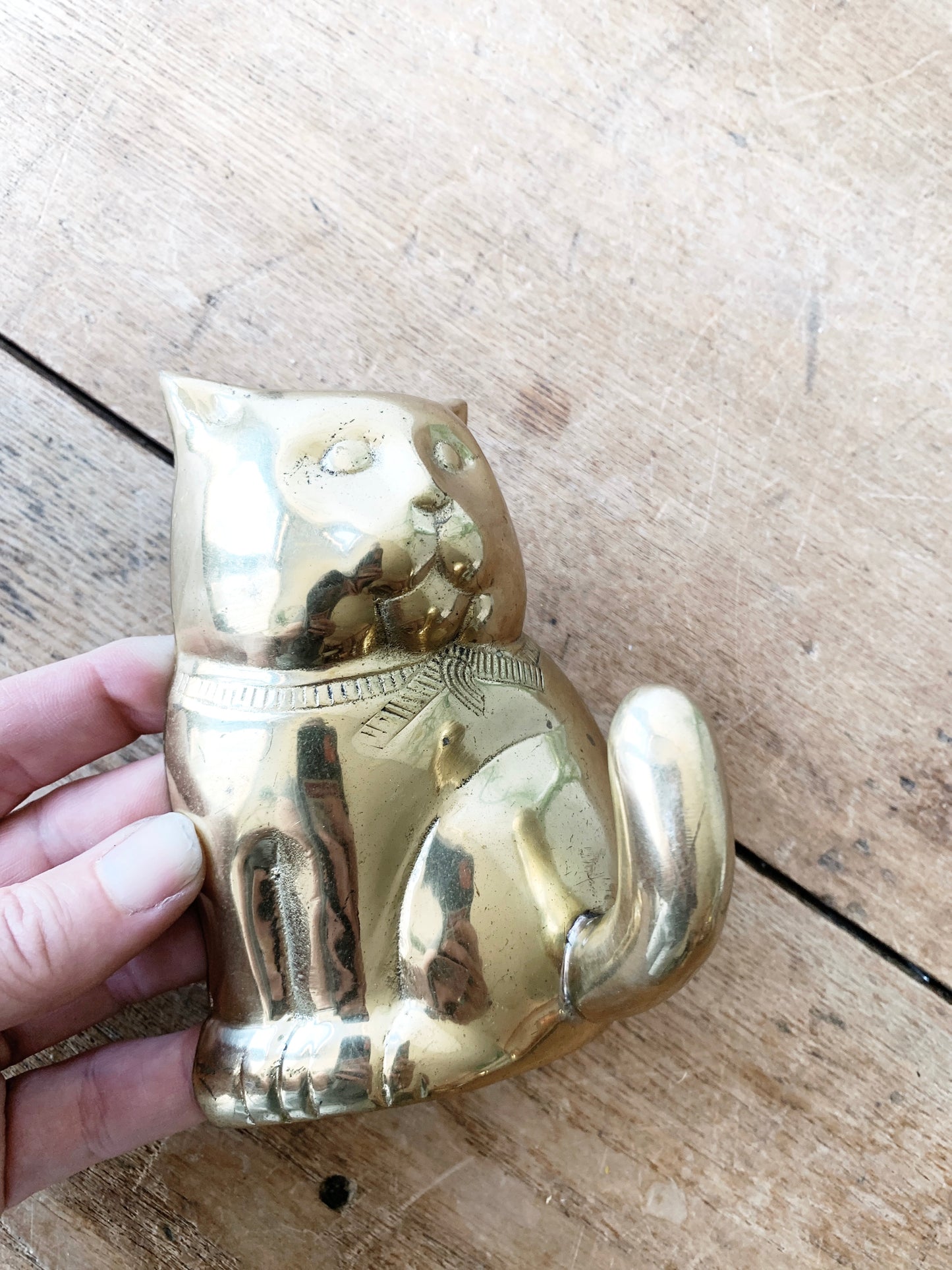 Vintage Brass Kitty Hook
