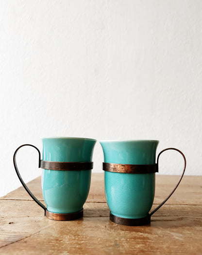 Vintage El Patio Mugs with Copper Holders