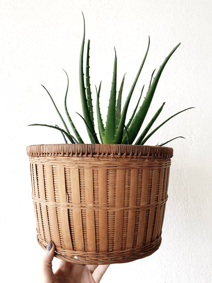 Vintage Drum Shaped Basket