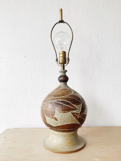 Vintage Handmade Pottery Lamp