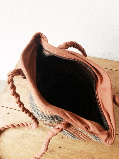 Large Vintage Woven Straw Tote