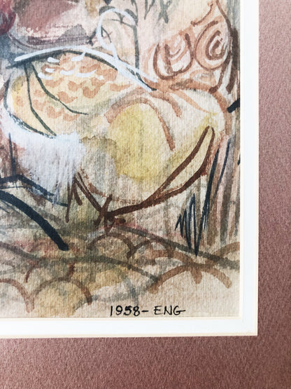 Original N Eng Mid Century Watercolor