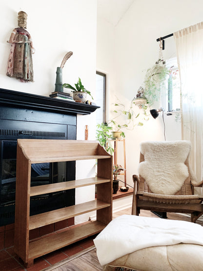 Vintage Open Back Solid Wood Shelf
