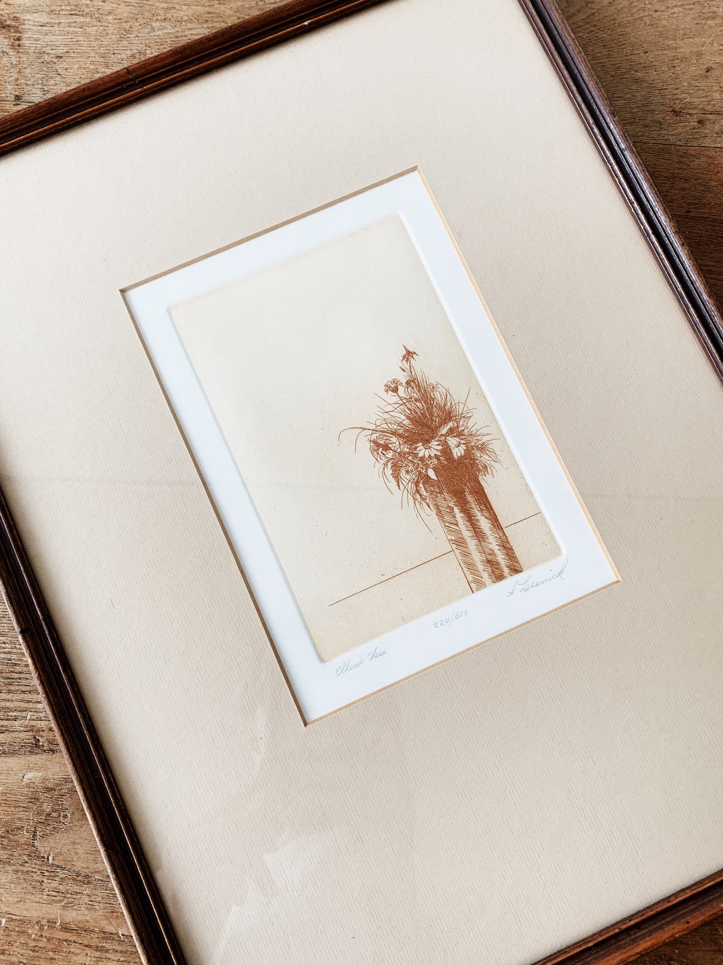 Original Vintage Framed Etching