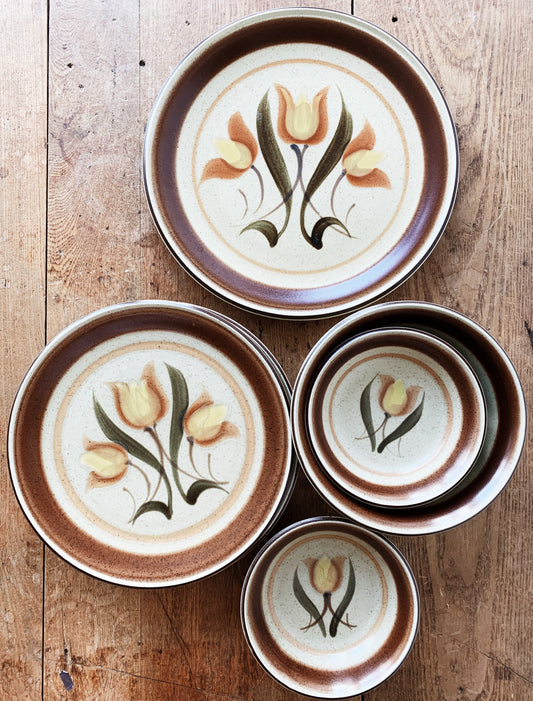 Mid Century Premiere Bali Dura Stone Dinnerware 7 pc