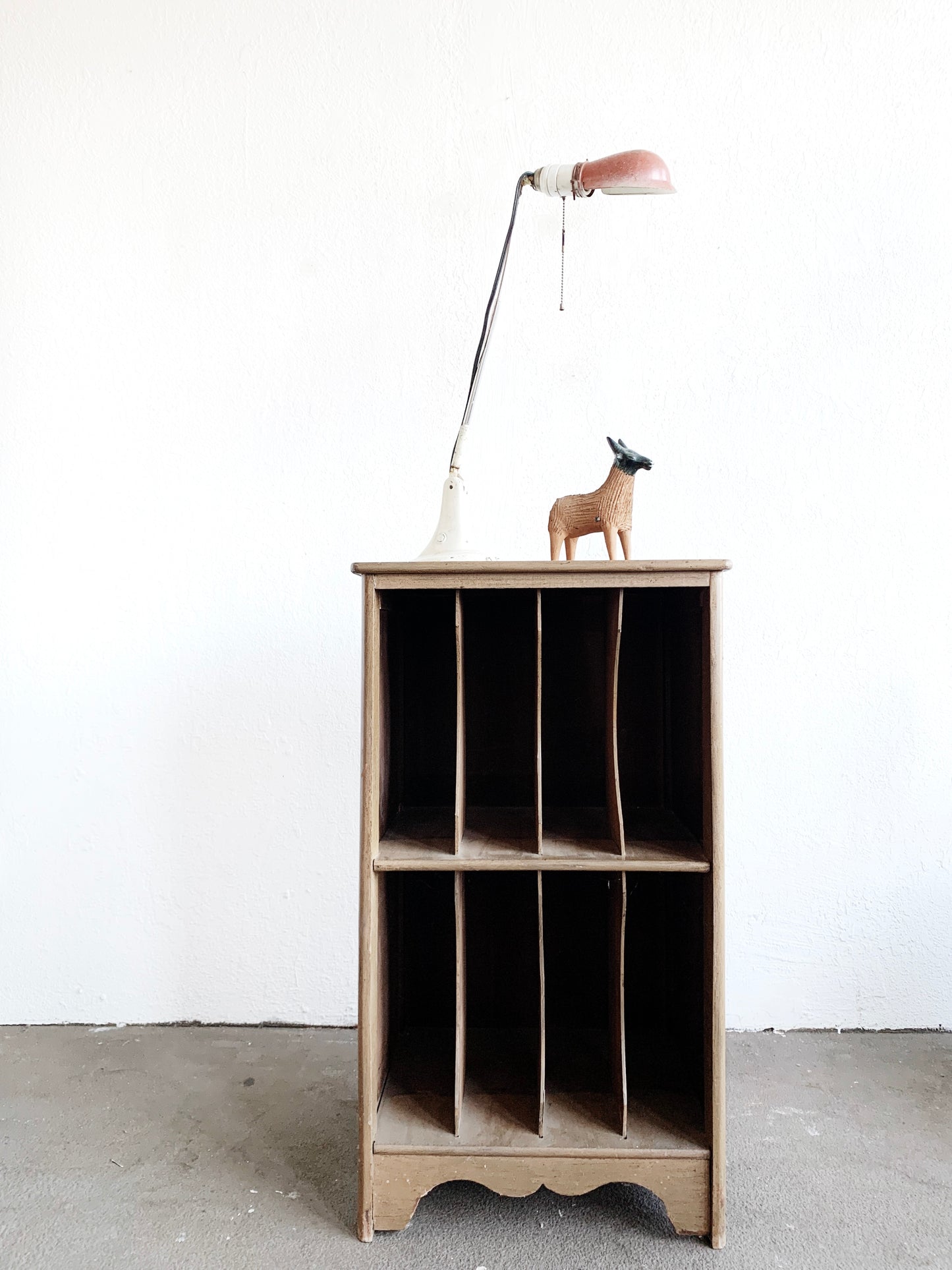 Vintage Wood Album Shelf/ Organizer