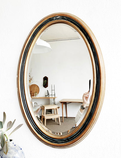 Large Beveled Oval Mirror