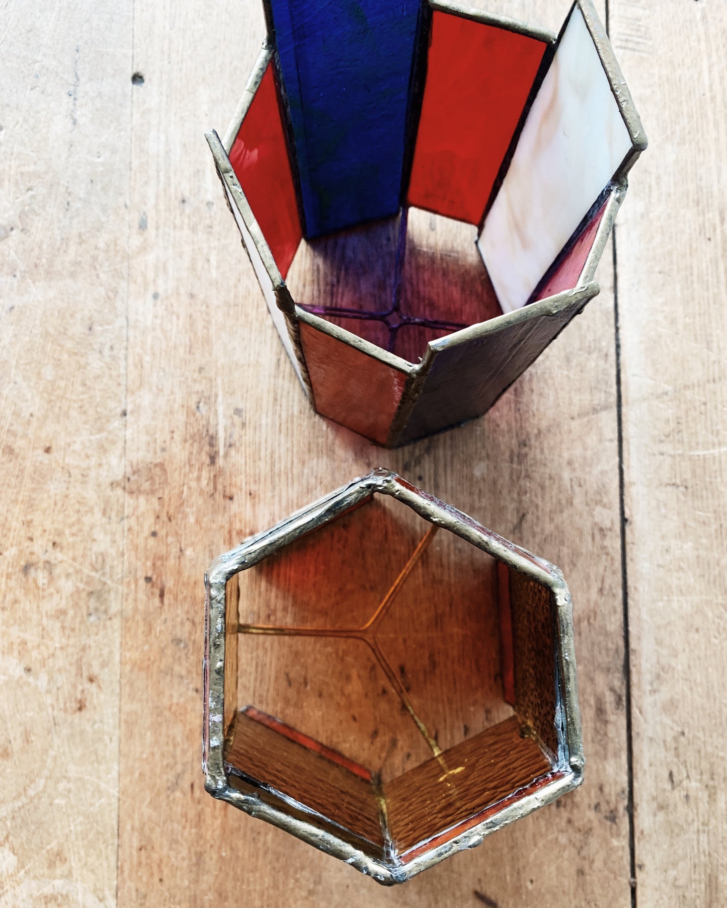 Vintage Stained Glass Lantern