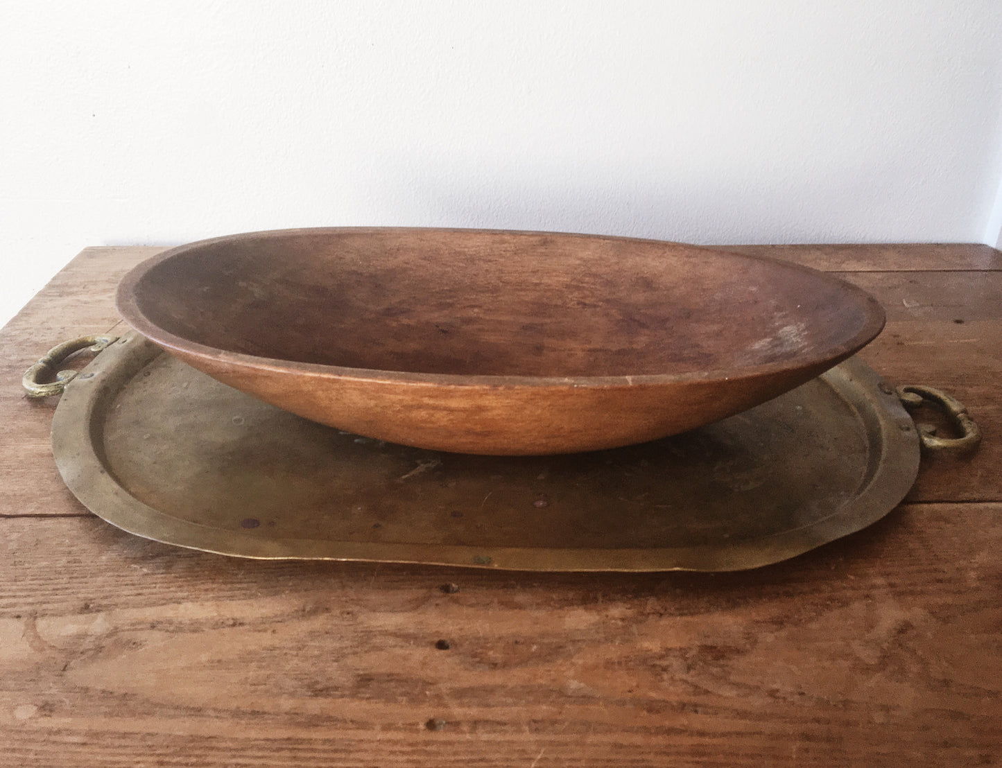 Oblong Rustic Wood Bowl
