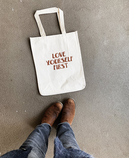 Love Yourself First Unbleached Cotton Tote