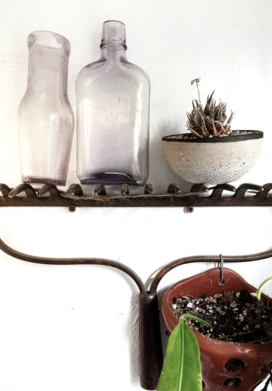 Antique Lavender Glass Bottles