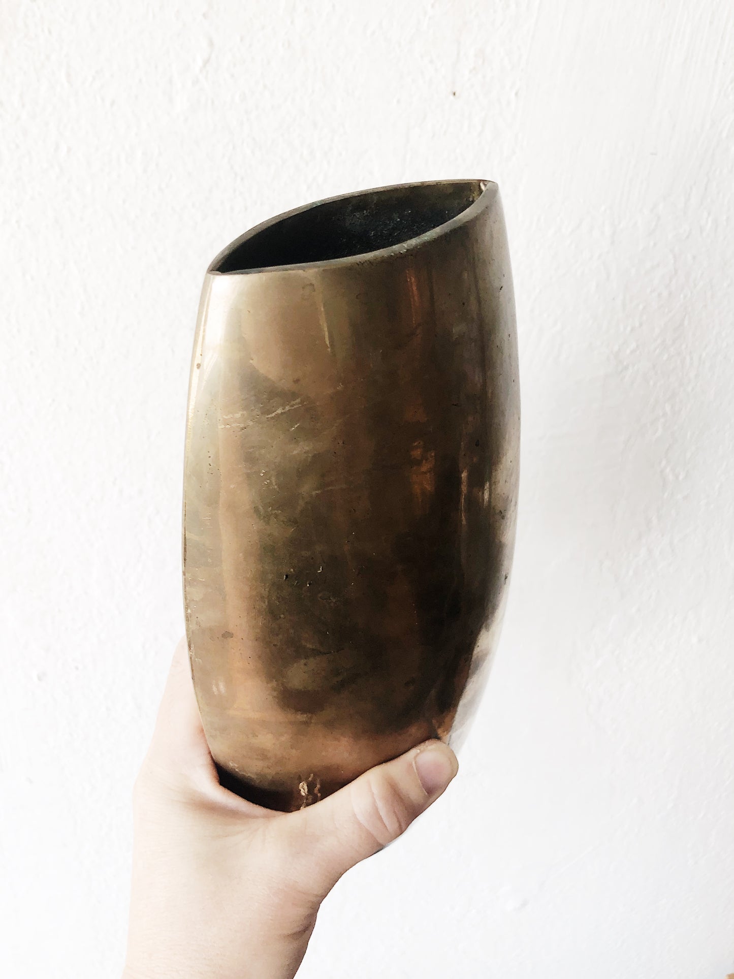 Vintage Modernist Brass Vase