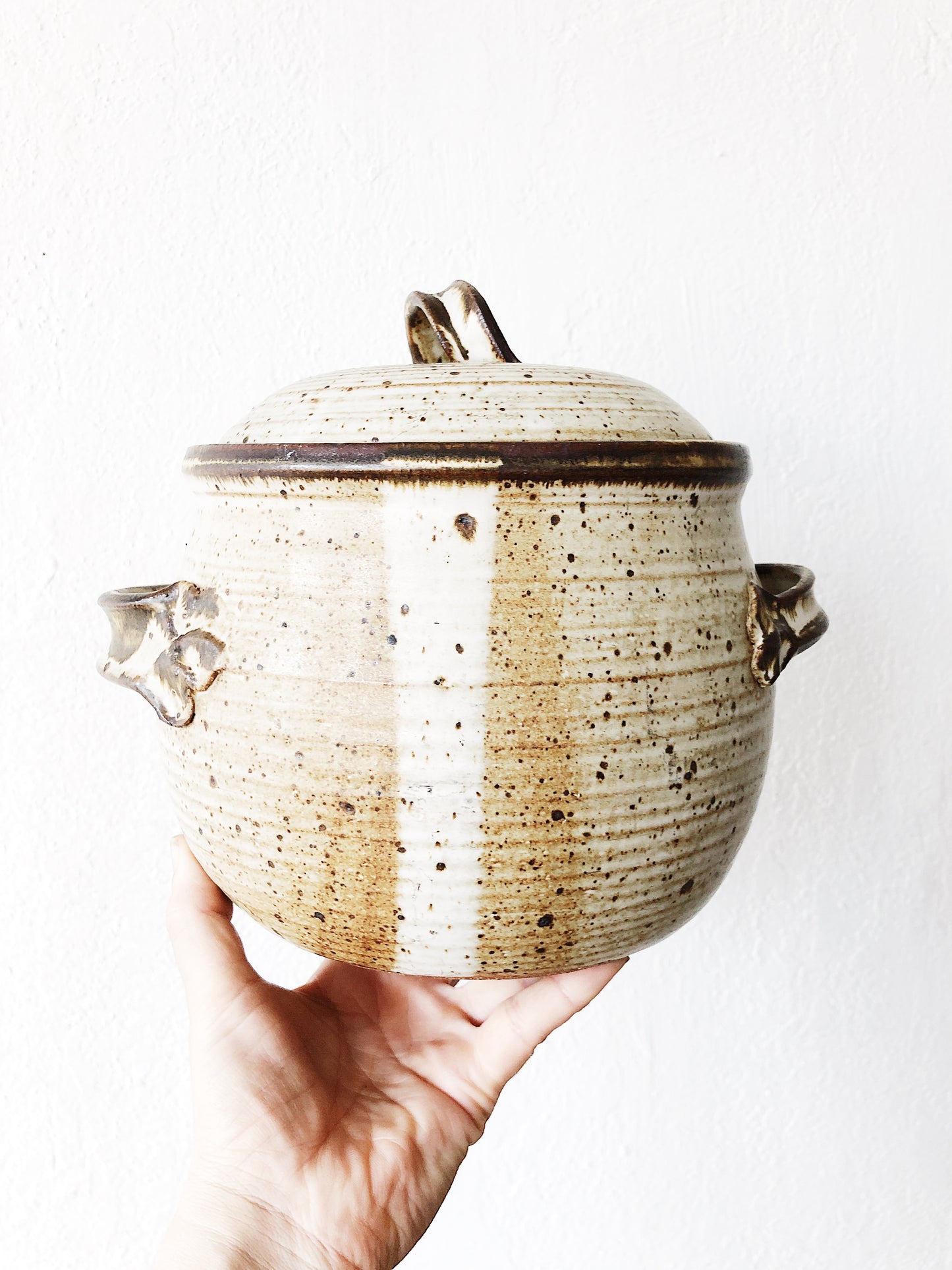 Vintage Lidded Stoneware Crock