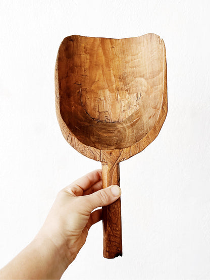Oversized Primitive Wood Scoop
