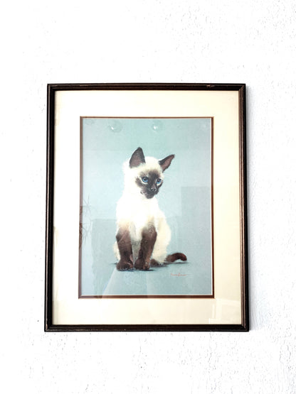Peter Swan Brown Framed Siamese Art