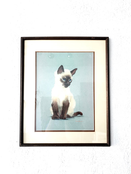 Peter Swan Brown Framed Siamese Art