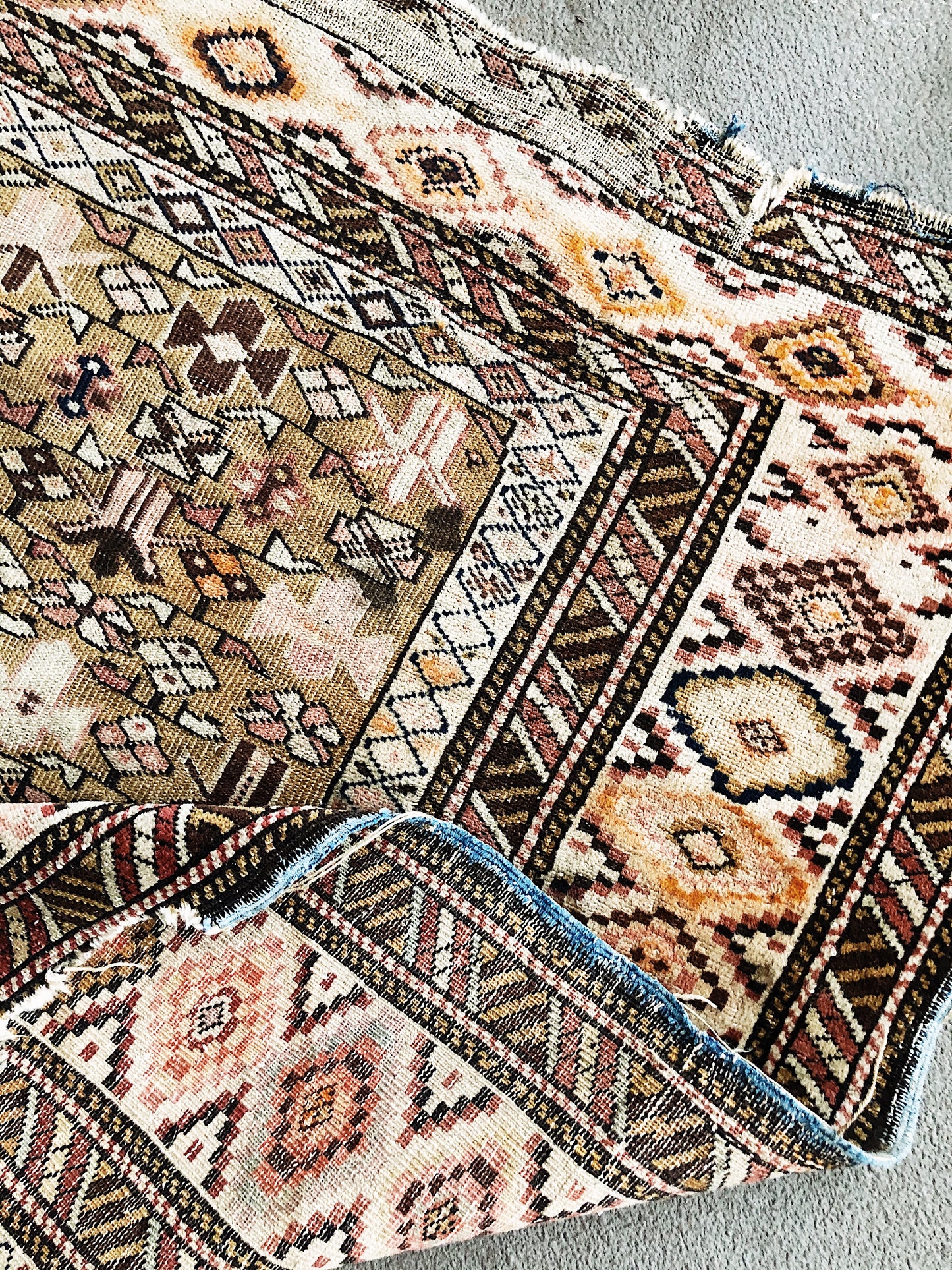 Vintage Turkish Wool Tribal Rug