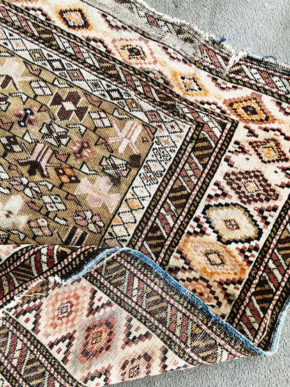 Vintage Turkish Wool Tribal Rug