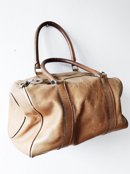 Vintage Leather Duffel Bag