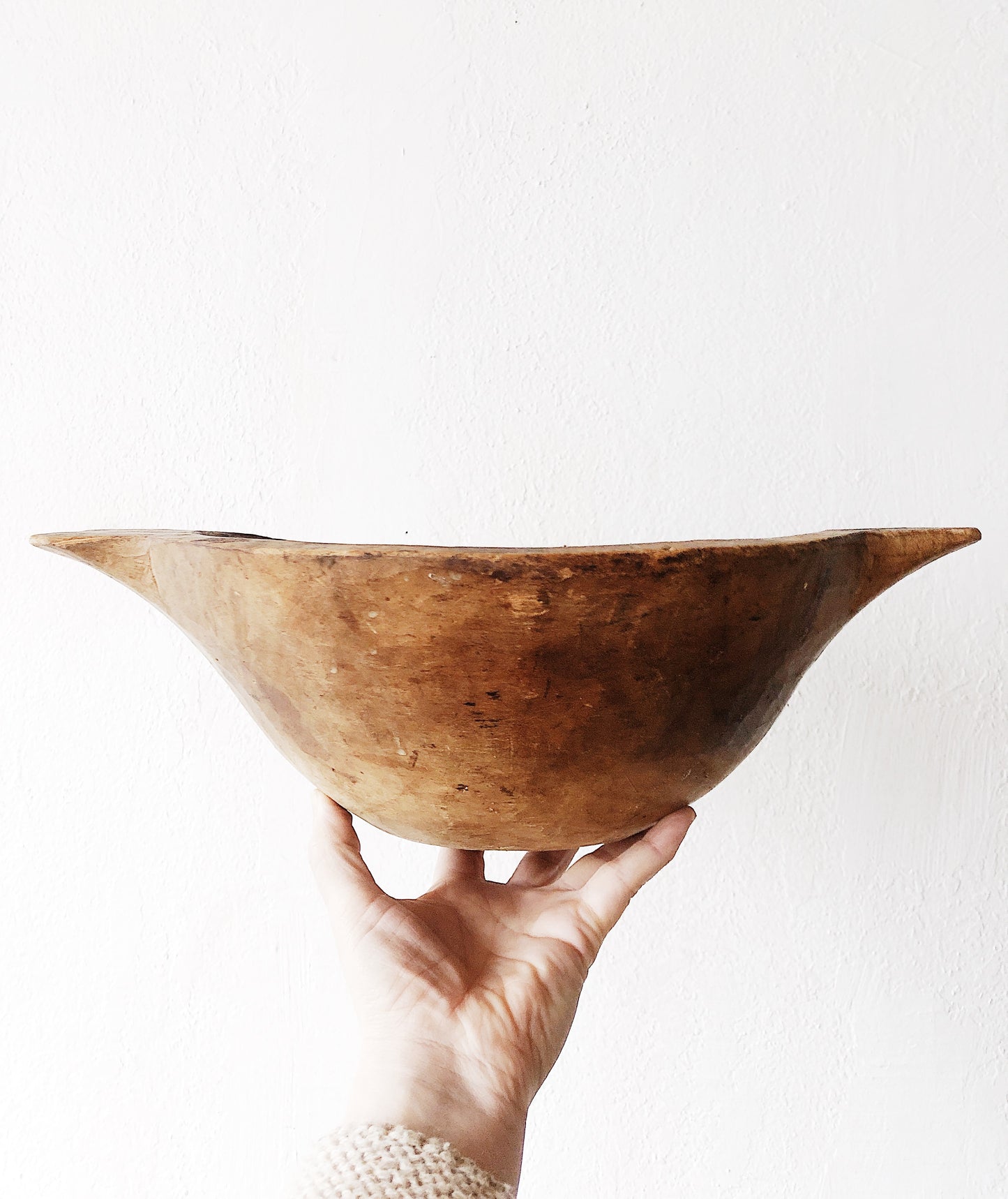 Antique Dough Bowl with Handles