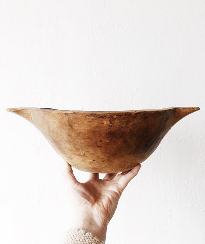 Antique Dough Bowl with Handles