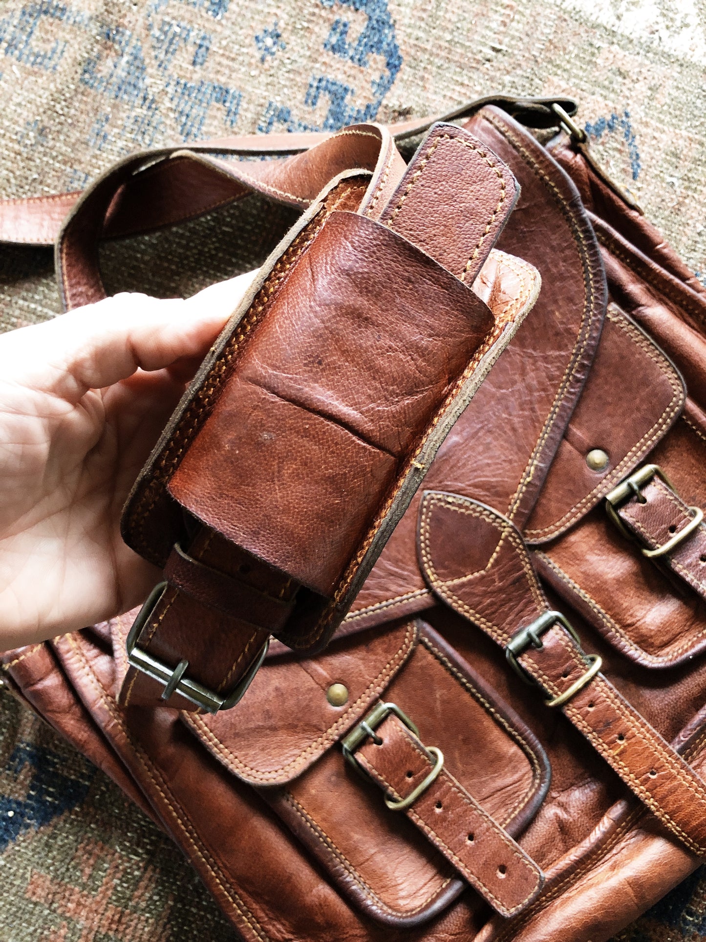 Vintage Leather Messenger Bag