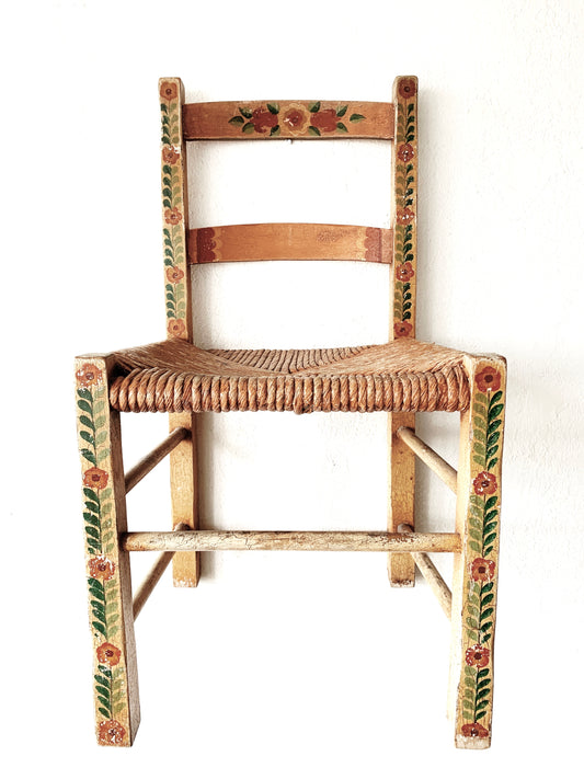 Hand Painted Mexican Folk Chair Adult Size