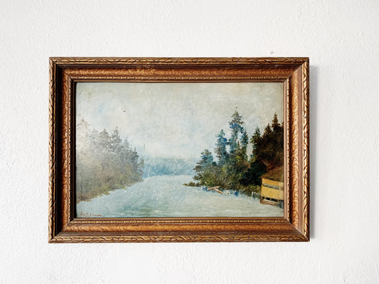 Antique Oil Landscape Painting