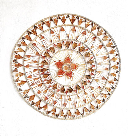 Large Straw Mandala Basket