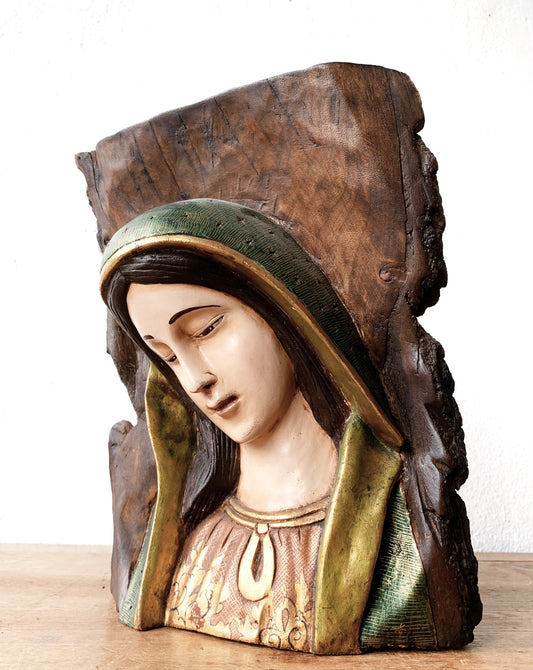 Madonna Carved Wood Sculpture