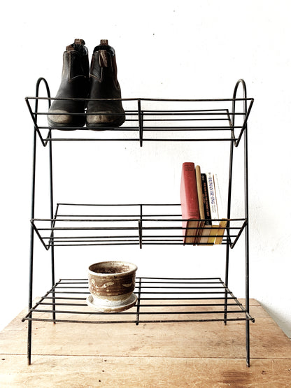 Mid Century Iron Rack / Shelf