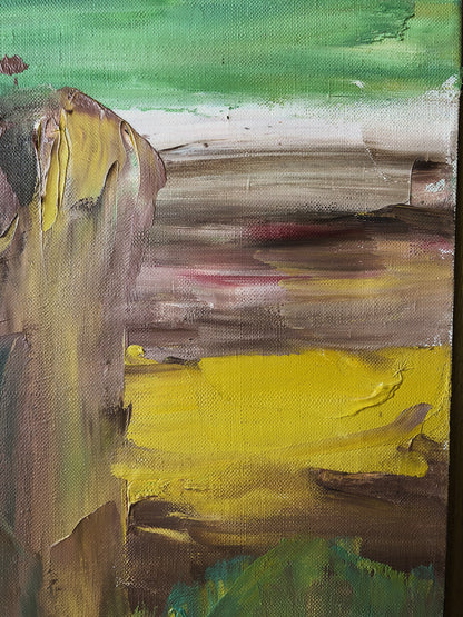 Vintage Mid Century Abstract Oil Painting