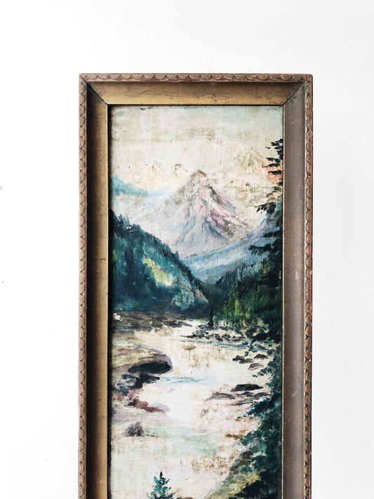 Antique Oil Landscape on Board