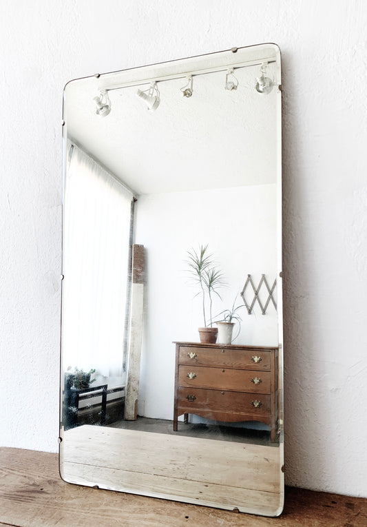 Antique Industrial Beveled Mirror
