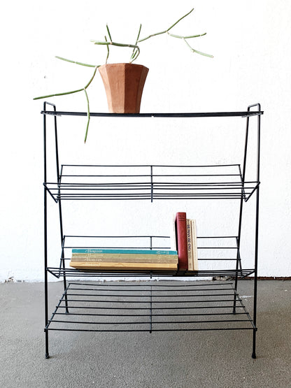 Mid Century Iron Book Rack Shelf