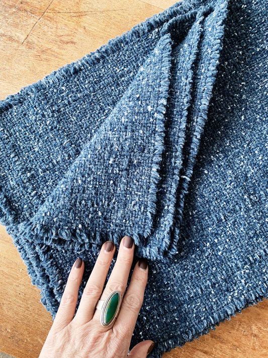 Vintage Indigo Flecked Woven Placemats Set of Six