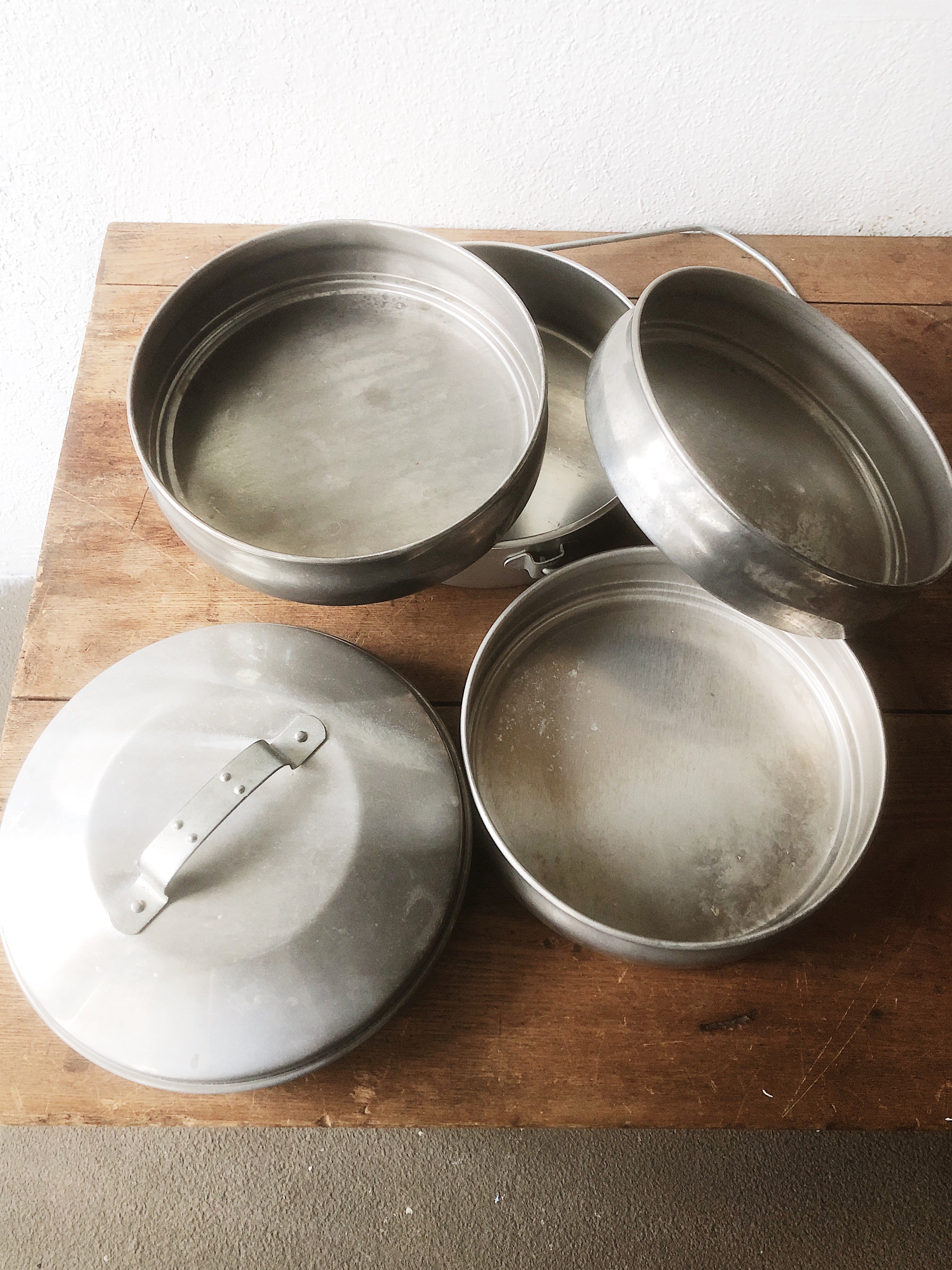 Vintage Aluminum Tiffin Storage - Thumbnail 2