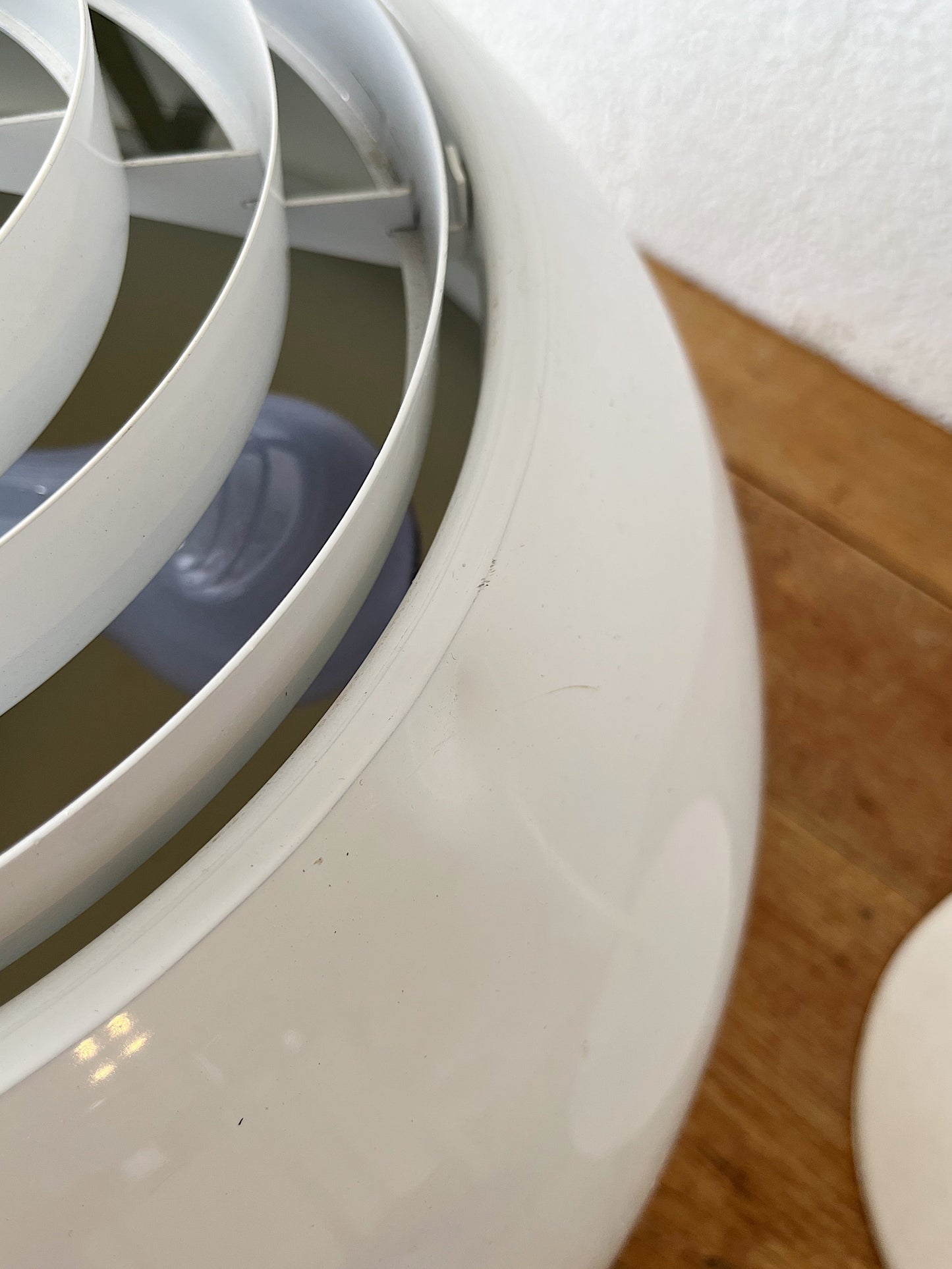 Vintage Louvered Lightolier Dome Pendant Lamp