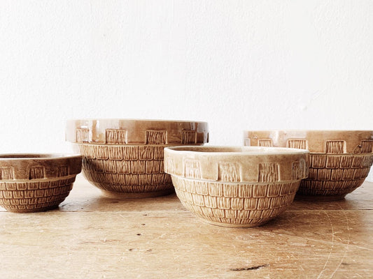 Vintage USA Ware Nesting Stoneware Bowls