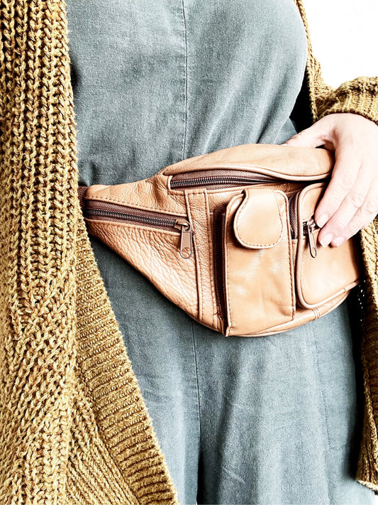 Vintage Veg Leather Hip Pack